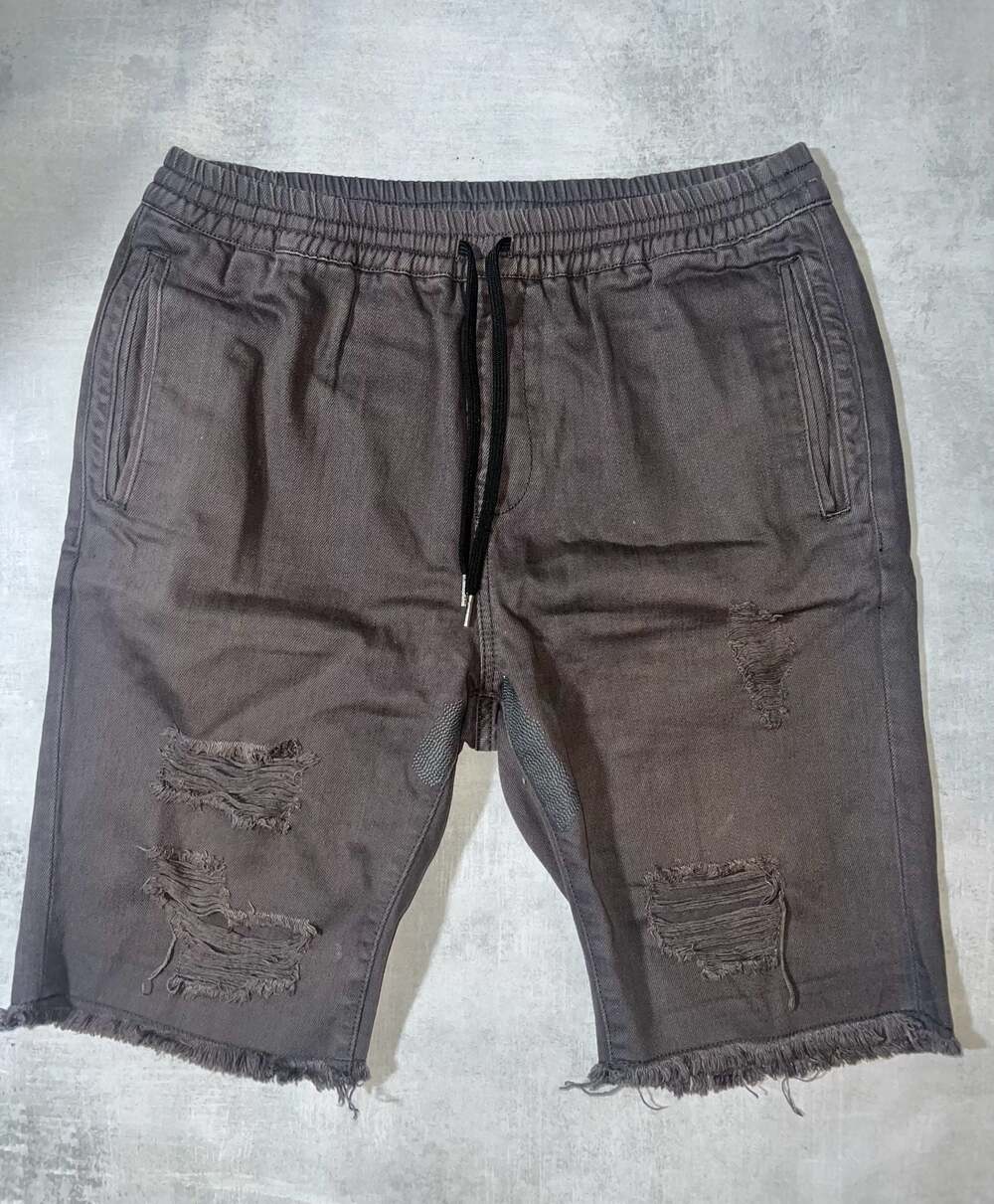 Stampd Distressed Drawstring Denim Shorts